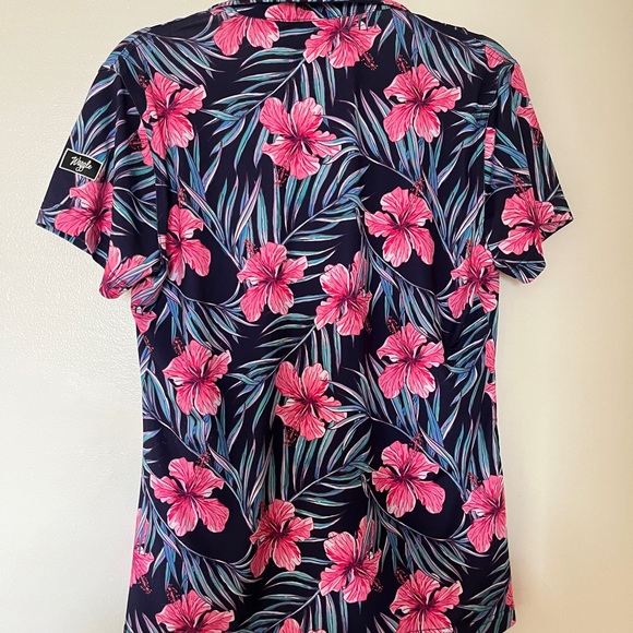 Women’s Athletic Floral Golf Shirt - Picture 2 of 3